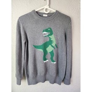 Crewcuts Gray Dinosaur Knit Sweater Kids Boys Size M